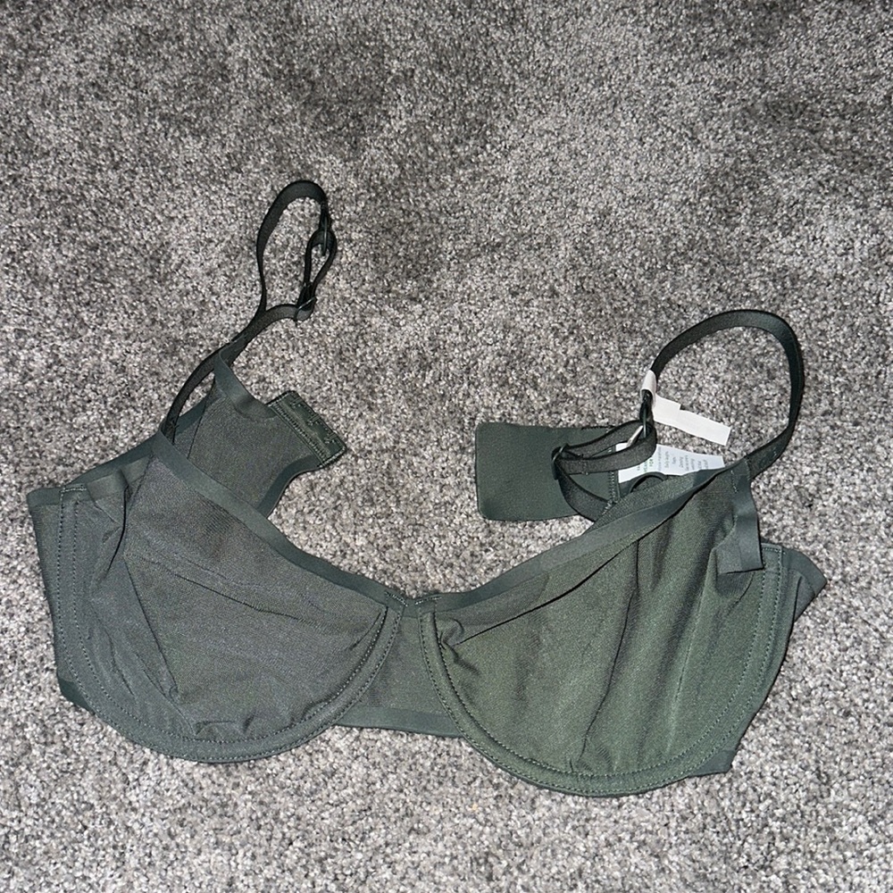 Olive green mesh bra 34DD